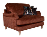 Load image into Gallery viewer, Beatrix Love Seat Brown Hide (Clearance)