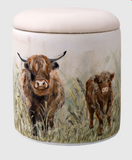 Load image into Gallery viewer, Highland Cow Storage Stool USH-001